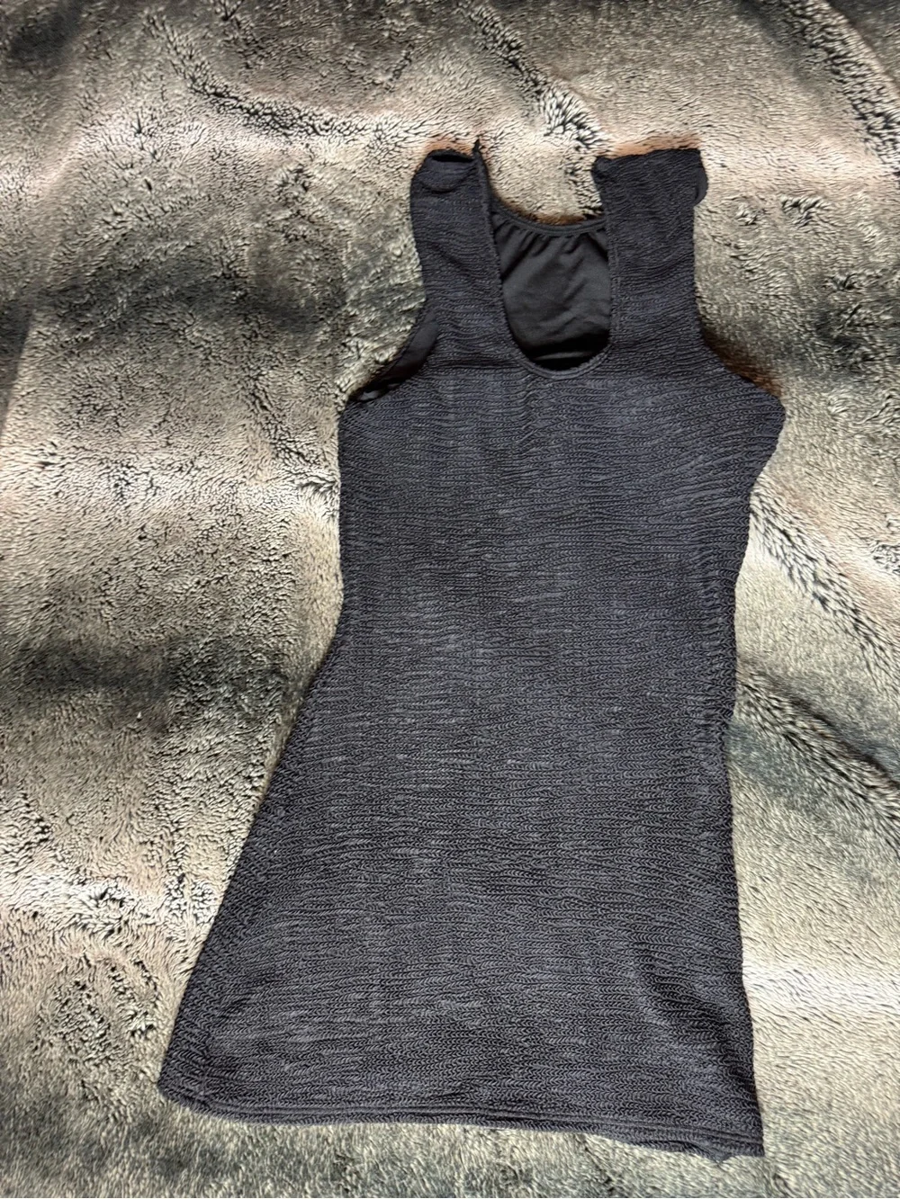 Monday Swimwear Kokomo Black Crinkle Swim Dress S NWOT